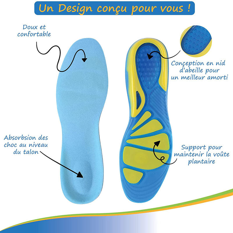 Semelles Ultra Amortissantes de Sport - Soutien du Talon