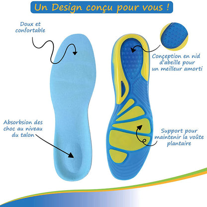 Semelles Ultra Amortissantes de Sport - Soutien du Talon
