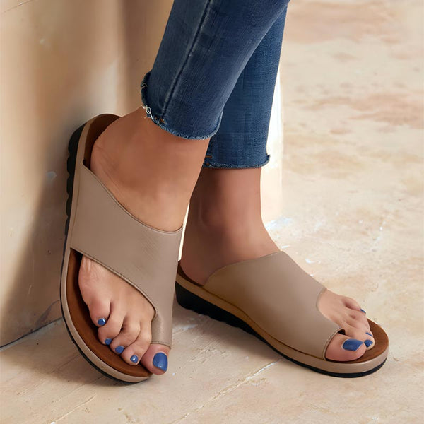 Sandales Orthopédiques Hallux Valgus Femme Été - Tongs Cuir Confortables Avec Support Arche Et Semelle Antidérapante