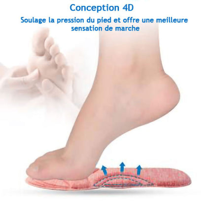 Semelles Anti douleurs 4D à mémoire de Forme - Confort très longue durée